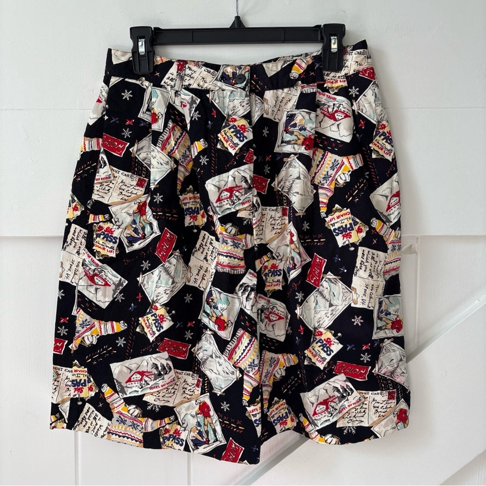 Vintage The Eagles Eye Sport Women’s High Rise Shorts Pleated Ski Theme Size 14